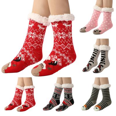 Christmas Print Fall And Winter Floor Lambswool Blanket Cold Sleep Warm Socks