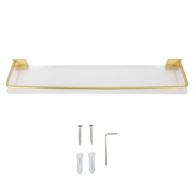 Wandmontiertes Regal aus Aluminium und Acryl für Bad, Küche, Wohnzimmer und Schlafzimmer (Gold)