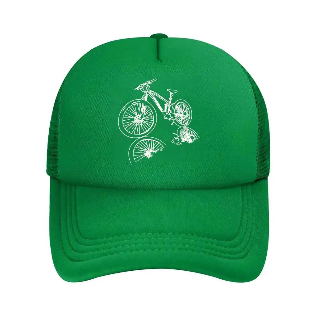 Bike Silhouette Sports Minimalist Art Design Mesh Baseball Cap