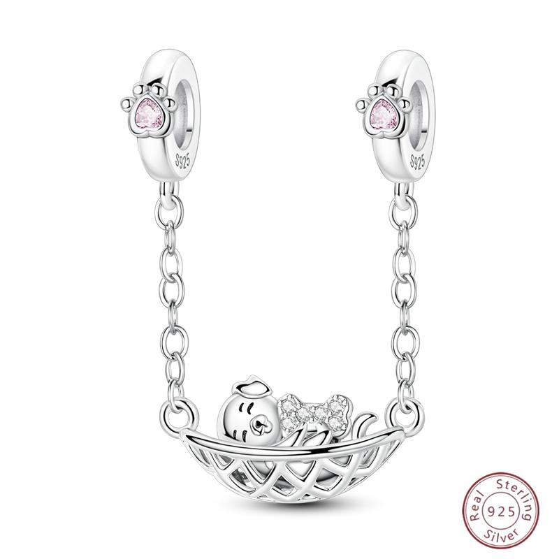 Copper Firefly Cute Cats And Dogs Beaded Pendant Suitable For Original Charms Bracelet Diy Exquisite Women Jewelry