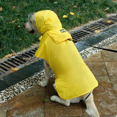 Waterproof Raincoat Dog Vest Rainy Dog Costumes Cover Reflective Strip Dog Hooded Raincoat Dog Clothes with Hat Dustproof