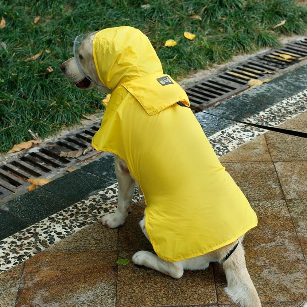 Waterproof Raincoat Dog Vest Rainy Dog Costumes Cover Reflective Strip Pet Rain Jacket Dustproof Dog Clothes with Hat