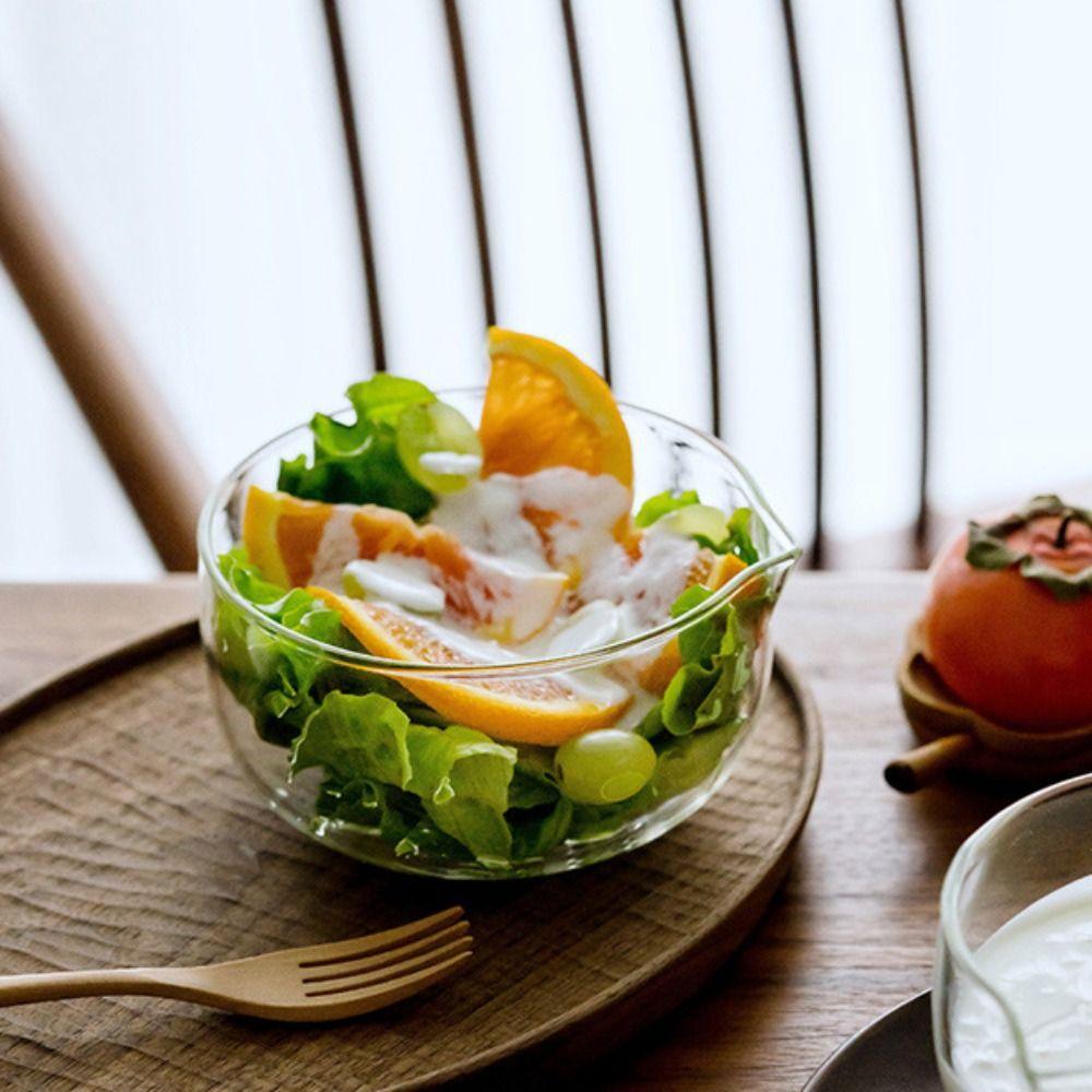 350/600ml Salatschüssel Hitzebeständig Matcha-Schale Mehrzweck Glasrührschüssel Joghurt