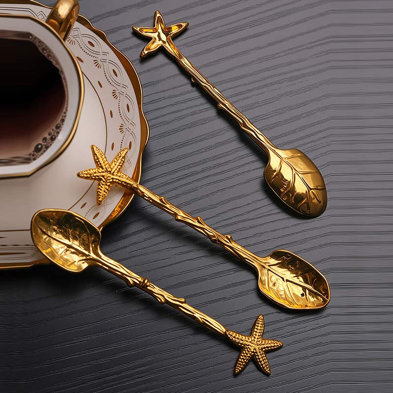 Retro Kovová Kávová Lžička Vážka Větve Listy Tvar Zmrzlina Dort Dezert Mléko Míchací Lžička Kuchyňské Gadžety Nádobí