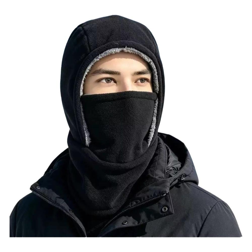 Cold-proof Warm Hood Hat Solid Color Ski Windproof Cap Simple Balaclava Cycling Cap Cold Weather