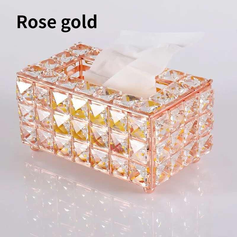 Kristall-Taschentuchbox Haushalt Wohnzimmer Schreibtischzubehör Papierbox zum Herausziehen
