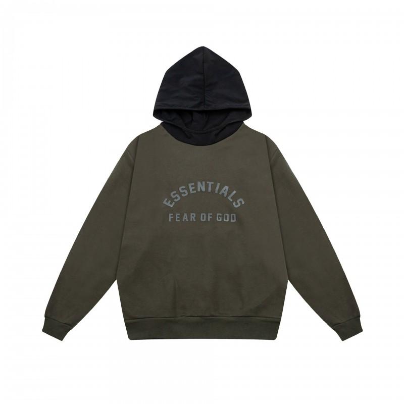 Unisex FOG Icon Double-Line Hoodie Cotton Warm Fleece Lined Crewneck Sweatshirt Winter Streetwear
