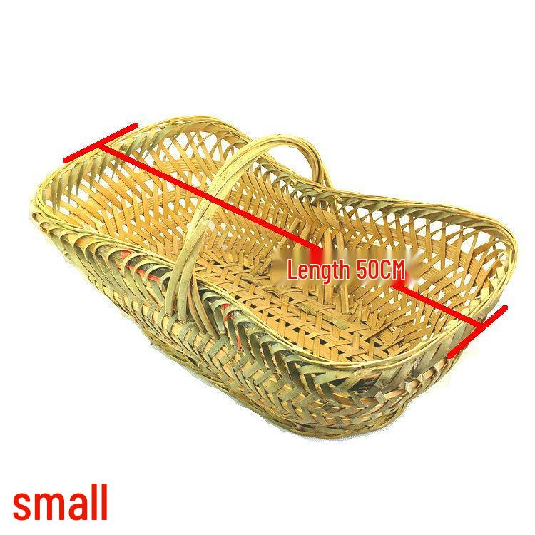 Handmade Small Bamboo Woven Basket for Fruits, Vegetables, Eggs, and Kitchen Storage