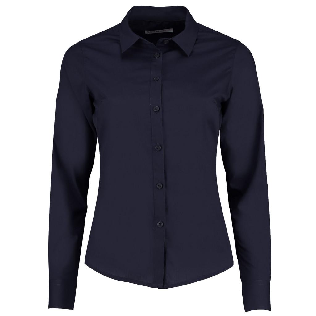 Kustom Kit Womens/Ladies Poplin Tailored Long-Sleeved Shirt