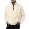 Men's Quarter-Zip Stand Collar Sweatshirt with Pocket, Casual Long Sleeve Pullover for Fall