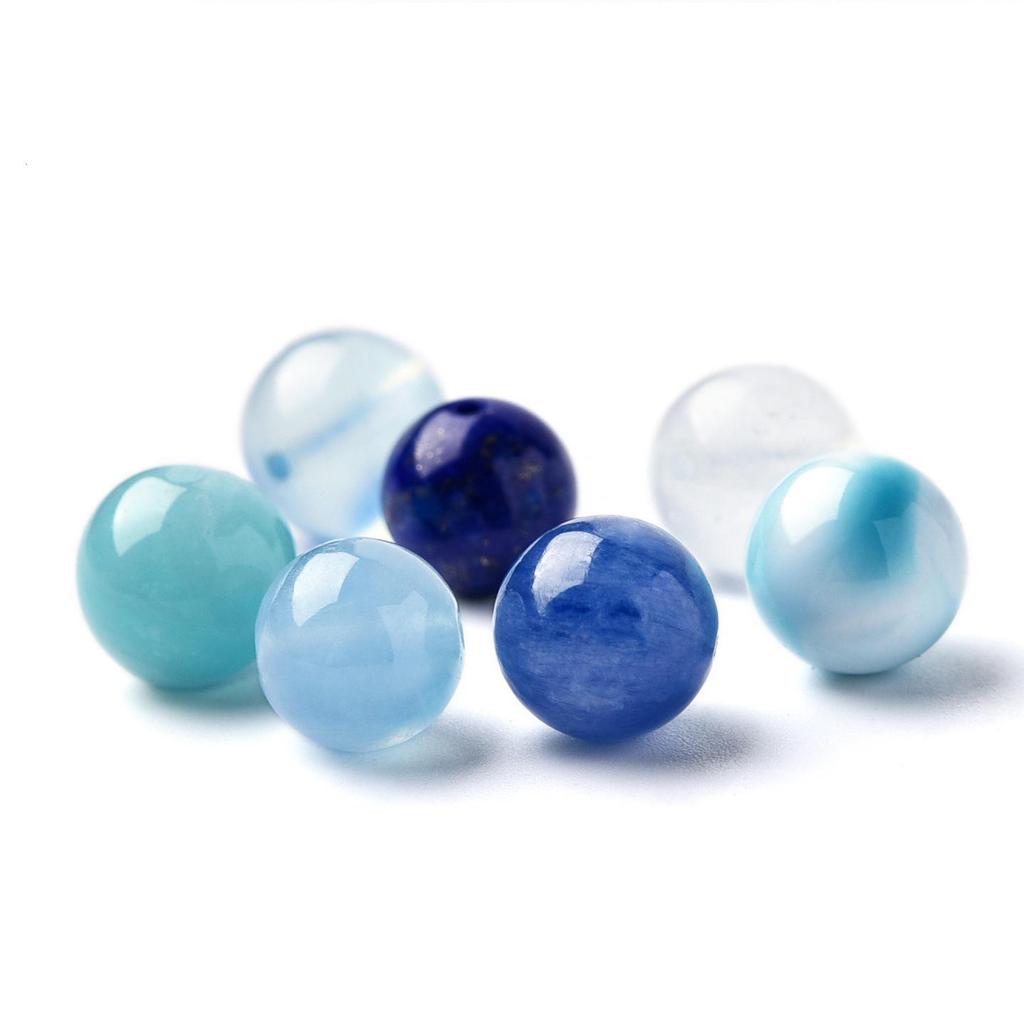 Ακουαμαρίνα, Κυανίτης, Λαριμάρ, Λάπις Λάζουλι και Αμαζονίτης Φυσικές Κρυστάλλινες Χάντρες για Χειροποίητα Κοσμήματα.