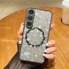 Colorful Flowers Print Magnetic Phone Case For Samsung Galaxy A37 A17 A56 A36 A55 A35 A26 A16 A25 A15 A54 A14 Acrylic Back Cover