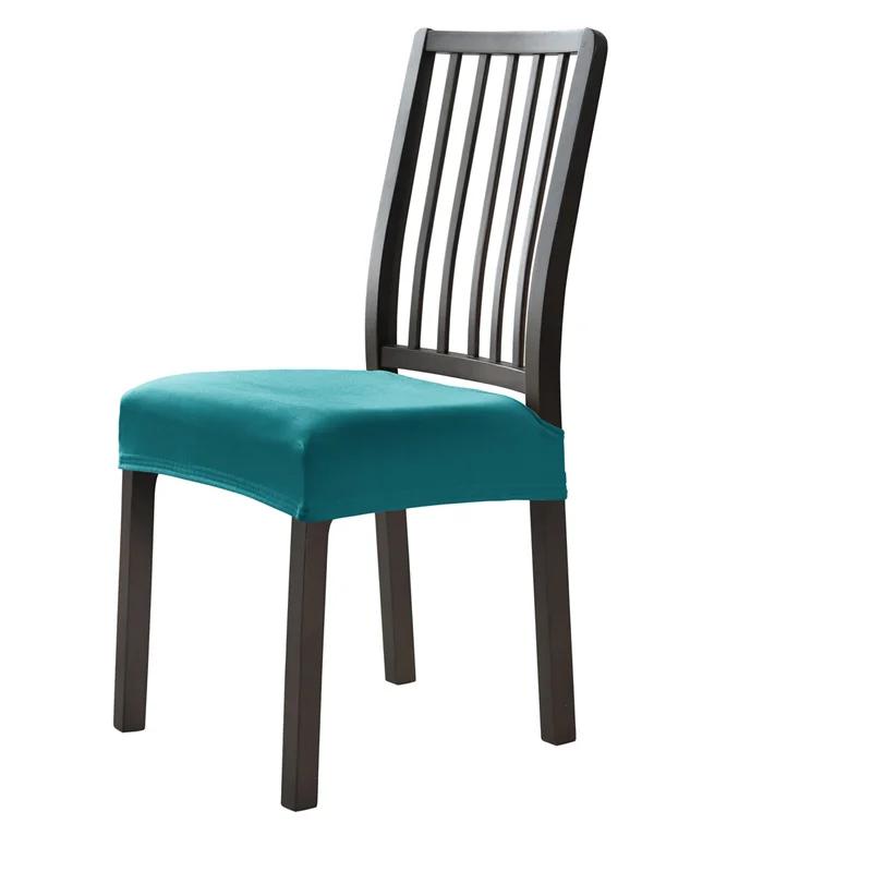 1Pc Solid Color Velvet Dining Chair Seat Cover Classic Chair Covers Removable Anti-Dirty Chair Cushion Slipcovers For El Home