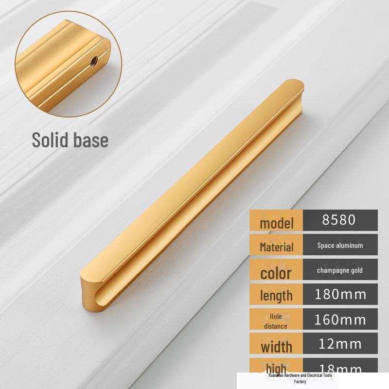 Černá a šedá moderní luxusní úchytka zásuvky skříňky