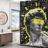 Statue David Graphic Designer Polyester Shower Curtain Waterproof Rust Resistant Grommet Easy Care Wipe Clean Durable