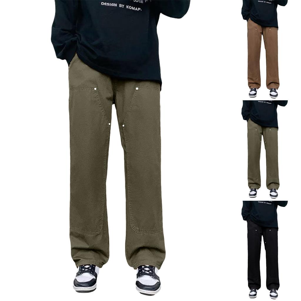 Mens Pants Baggy Wide Leg Casual Elastic Waist Drawstring Loose Fit Sweatpants,Velvet Work Pants