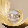 Abstract Metal Sculpture Elegant Gold Abstract Ornament Loop and Sphere Sculpture Gift Choice Home Decor Contemporary Art Design