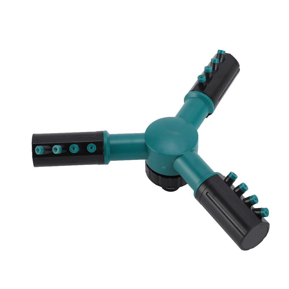Three way Spray Head 360 Degree Rotating Sprinkler Garden Irrigation (Dark Green)