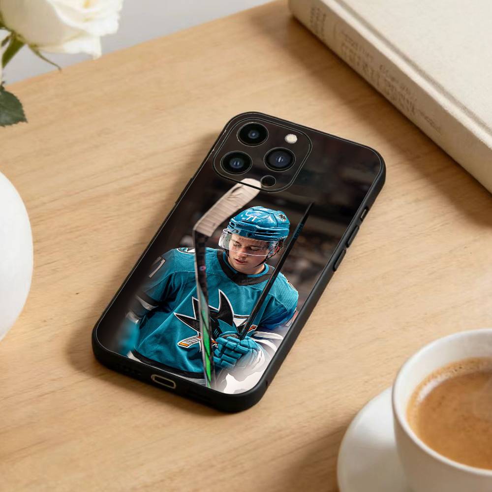 Sharks Macklin Celebrini Phone Case For iPhone 16,15,14,13,12,17,Pro Max,Plus Silicone Black Case