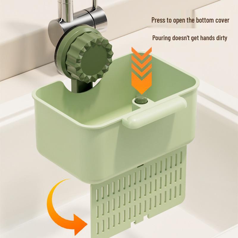 Saugnapf Spülbeckenablaufkorb mit Niederdrückfilter für Teerückstände und Nass-/Trockentrennung.