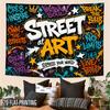 2D Flat, 1pc Urban Street Art Tapestry Wall Hanging - Bold Horizontal Wall Decor Suitable for Teen Bedroom, Dorm Room, Modern Aesthetic Poster Print w