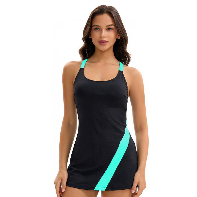 1011 nuovo costume da bagno due pezzi diviso tipo gonna angolo piatto abbinamento colori costume da bagno attillato conservativo all'ingrosso