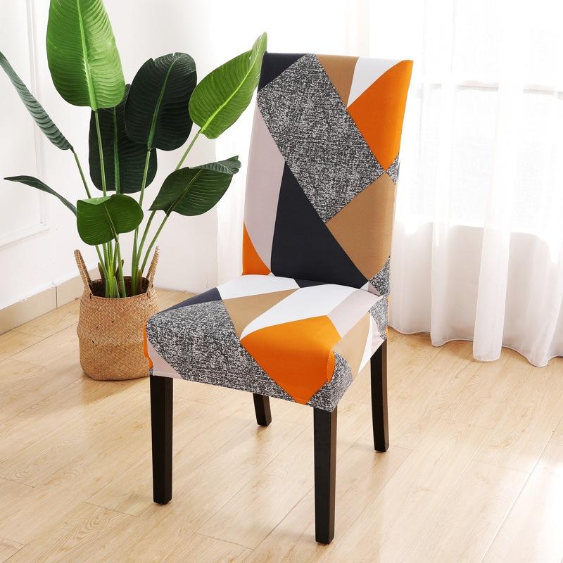 Printed Chair Cover Elastic Seat Chair Cover Living Room Detachable Washable Stretch Banquet Hotel Restaurant Set