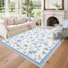 French Floral Living Room Carpet Non-Slip Easy Care Sofa Floor Mat Cloakroom Bedroom Carpet Home Decoration