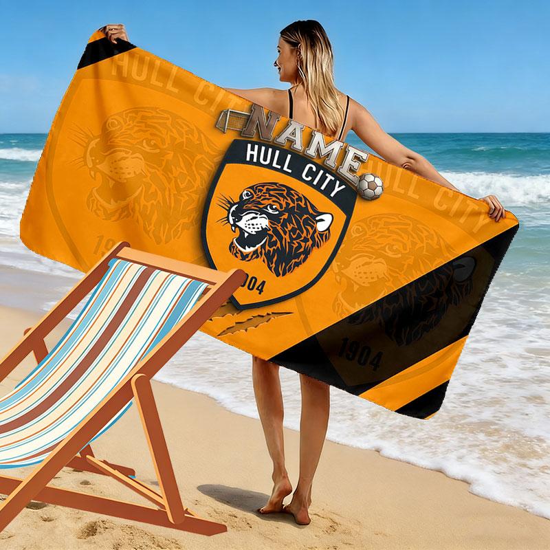 Hull City Print Beach Towel, Large Soft Quick Dry Towel for Beach Camping Swimming