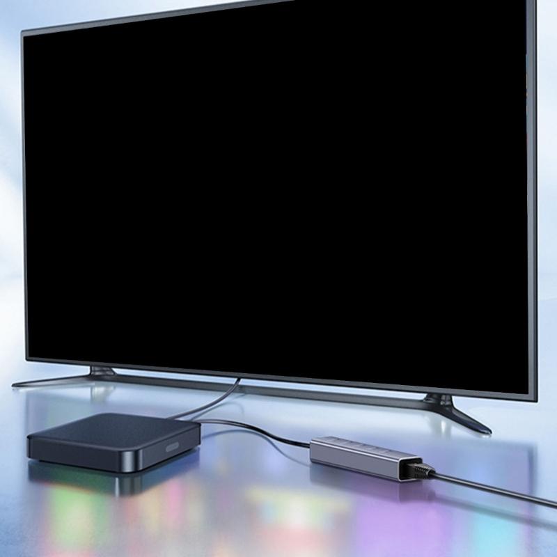 Efficient USB 3.0 Type C Hub With 3 Port And Gigabit Ethernet Adapter Suitable For Laptops And Computers Fast Internet