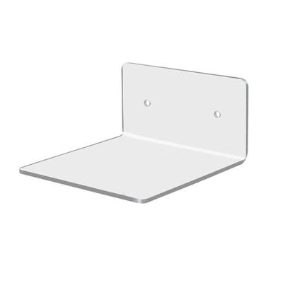 Estante de pared de acrílico transparente, estante de almacenamiento en forma de L, estante adhesivo con clavos de pegamento para estantes de exhibición de discos de sala de estar