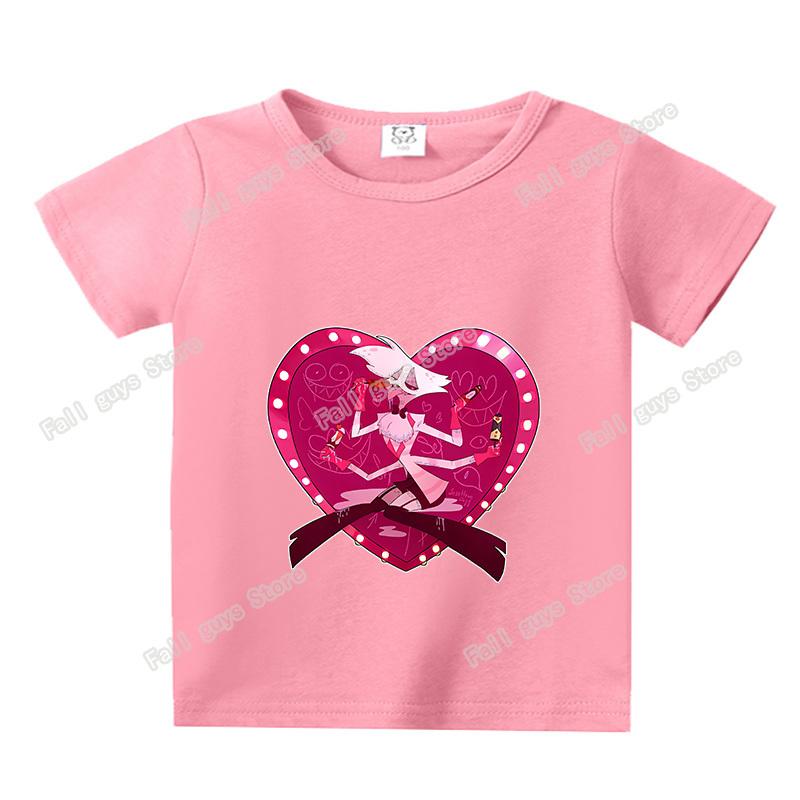 Hazbins Hotel Series Boys Girls TShirt Cute Kids Short Sleeve Tops Cartoon Print Child Clothing Summer Funny Birthday Gifts