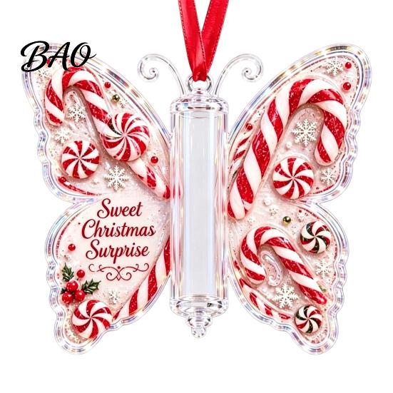 Feiertagsparty Hängende Dekoration Schmetterling Bargeldgeschenk-Schmuckstück, Weihnachts-Geldhalter mit Acryl Festlichem Druck, Baumanhänger für Überraschungsgeschenke,