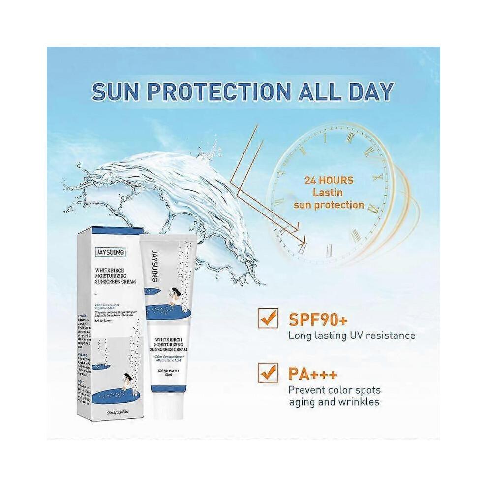3X 50ml Birch Juice Moisturizing Sunscreen Spf50+ Refreshing Not Sticky Facial Isolation Sunscreen