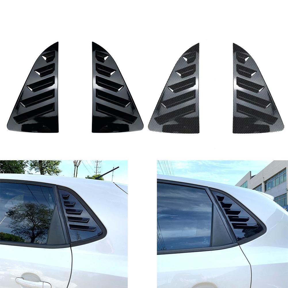 For Polo MK5 6R 6C 2011-2017 Rear Window Shutter Cover Louver Side Trim ABS Black Carbon Fiber Exterior Car Accessories