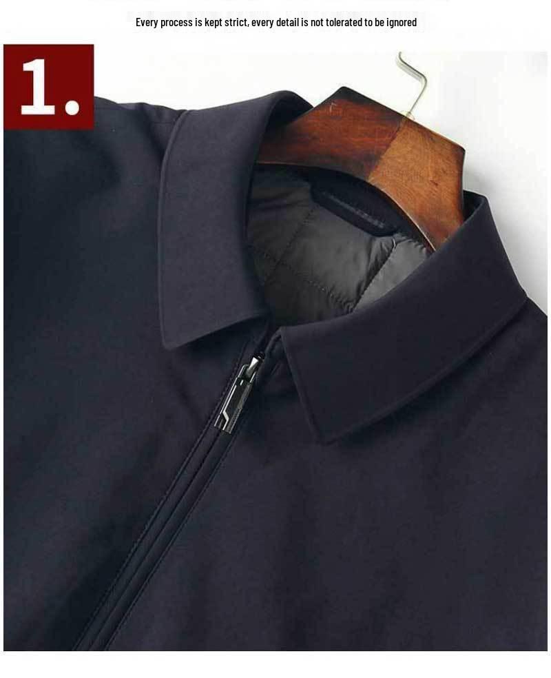 Men's Business Casual Autumn/Winter Warm Lapel Jacket with Cotton Padding