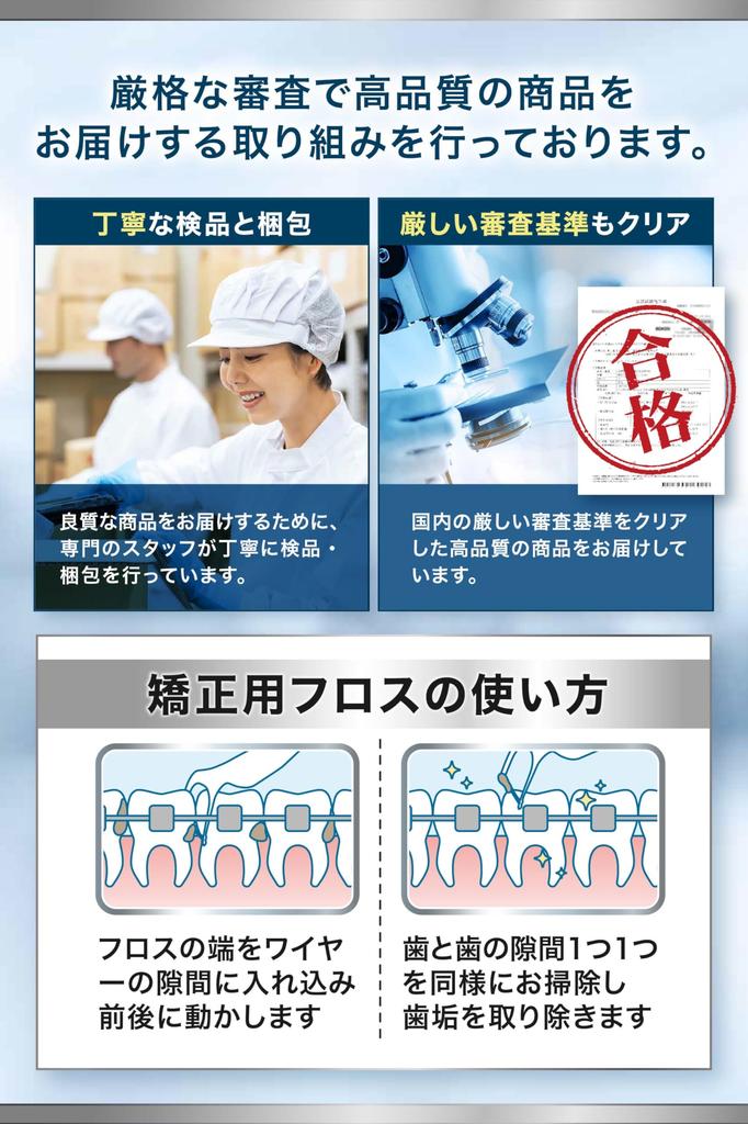 Yasuno Pharmaceutical [Available at dental clinics] Orthodontic floss, 150 pieces [Slips easily between teeth and wires]