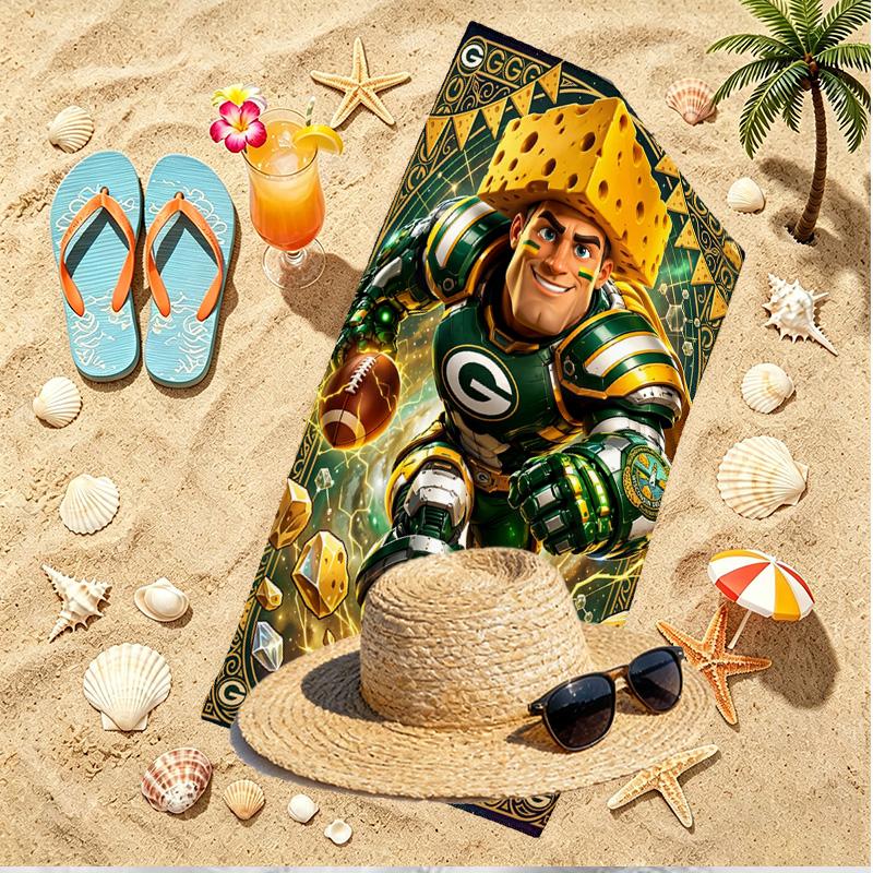 NFL Print Beach Towel, Versatile Lightweight Absorbent Beach Towel for Pool Surf Yoga Bathroom, Perfect Birthday Holiday Gift