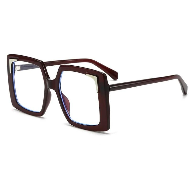 Coolfang Fashion Square Glasses Frame Anti Blue Light Computer Glasses For Women Large Frame Protective Eyewear
