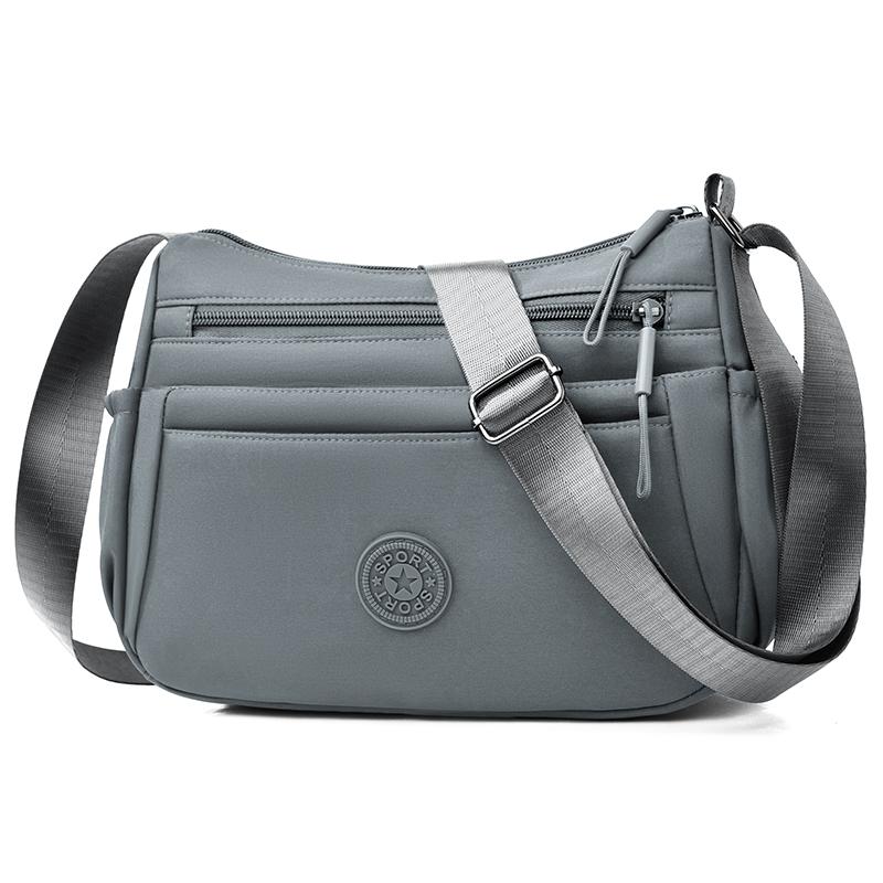 Vrijetijd Eenvoudige Dames Schoudertas Nylon Meerdere Vakken Waterdichte Messenger Bag Effen Kleur Vrouwen Schoudertas voor Uitjes