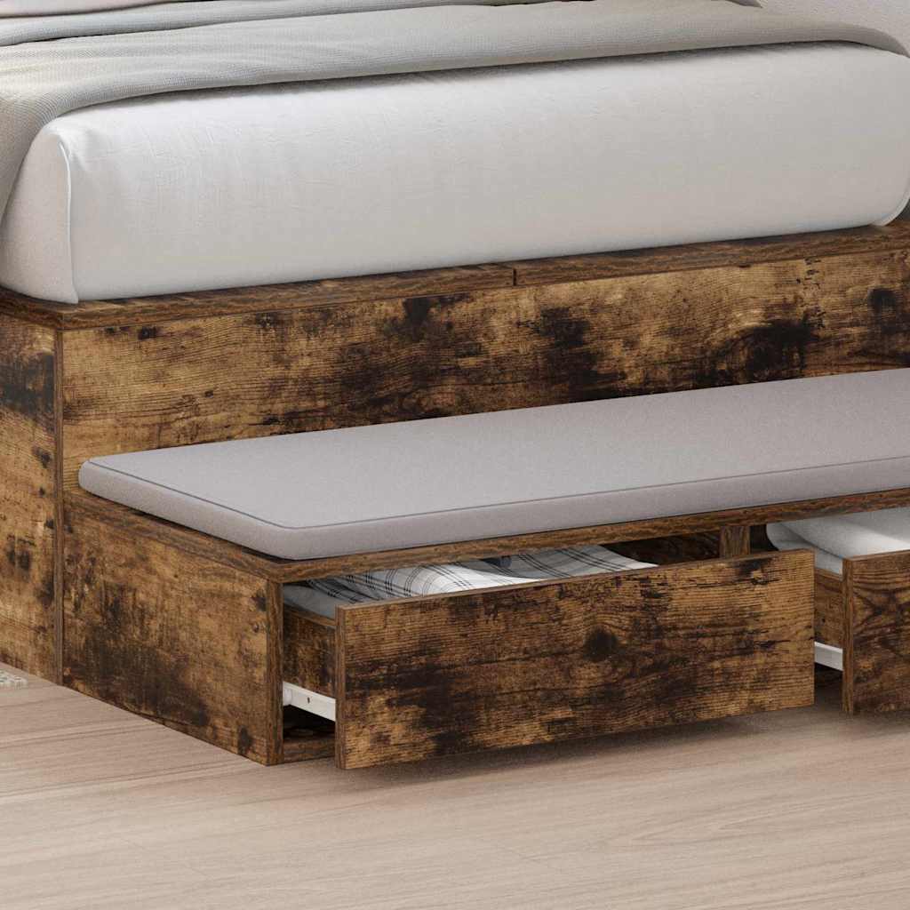 Bed Drawers Smoked Oak 90 x 36.5 x 16.5 cm