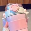 Insulated Straw Water Bottle Spillproof Stylish Girls Boys Portable Thermal Water Bottle Cup for
