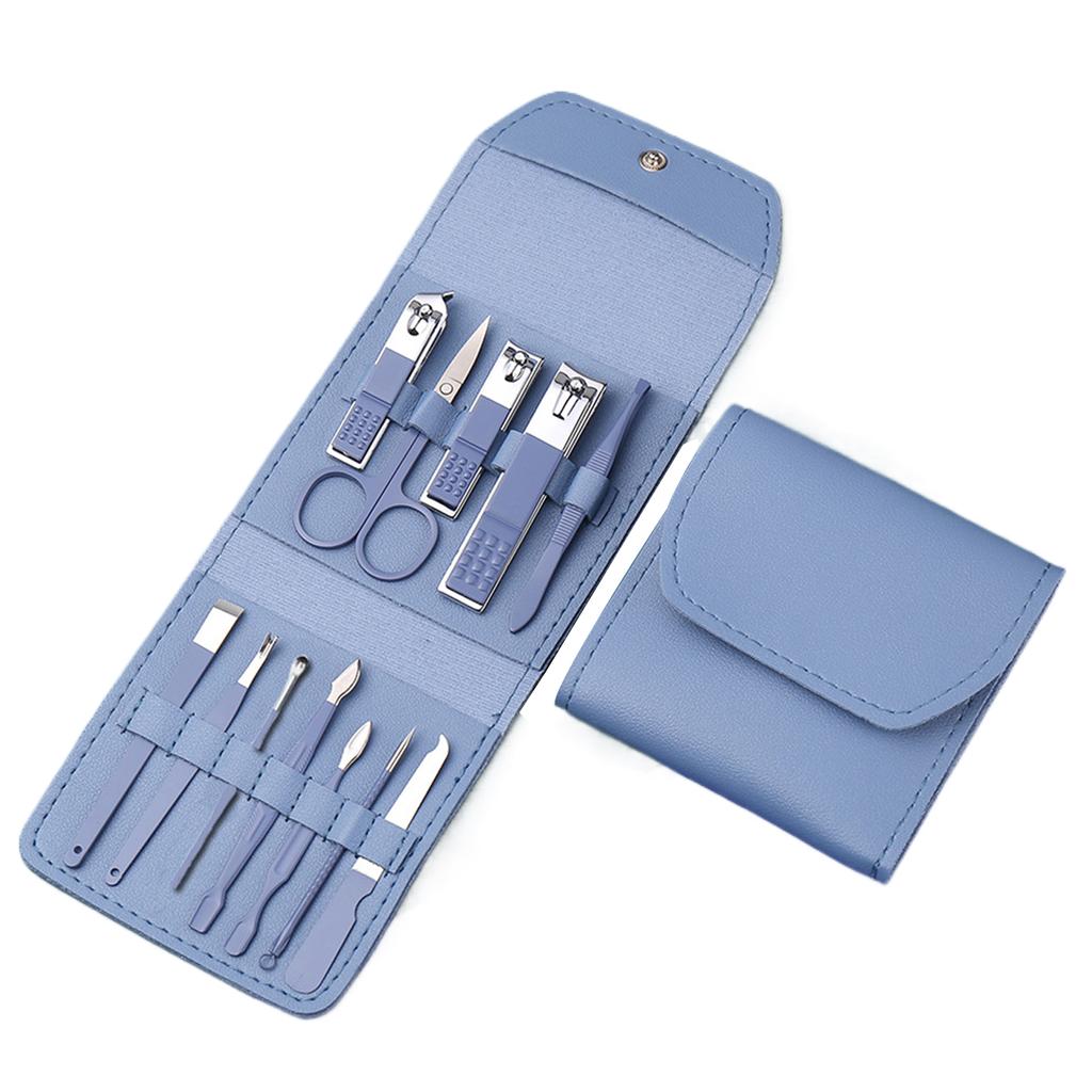 Pediküre- und Maniküre-Werkzeugset, tragbares Nagelknipser-Set mit Nagelfeile-Trimmer, Augenbrauen-Trimmer-Clip
