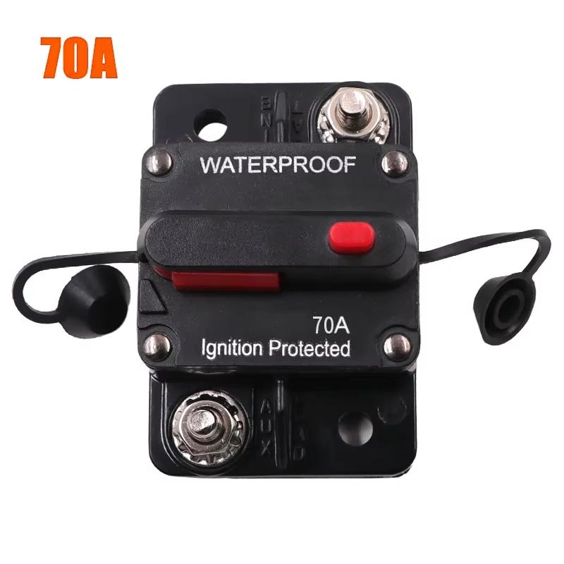 30A - 300A 12 - 48V DC IP67 Waterproof Circuit Breaker with Manual Reset Button for Car/Yacht/RV