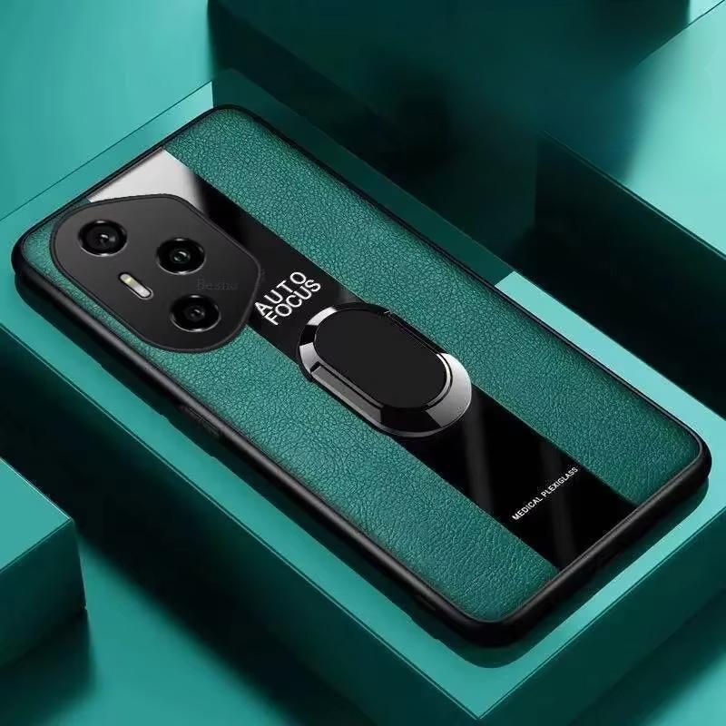 Pro Honor 400 Pro Magnetický prstenový stojánek Držák Pouzdro na telefon Pro Honor 400 Pro 5G Luxusní kožené Nárazuvzdorný Bumper Zadní kryt