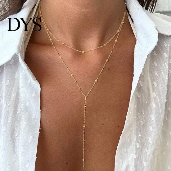 Premium Quality Jewelry Ladies Lariat Necklace Women Y-Shaped Pendant Beaded High-end Alloy Chain Drop Hypoallergenic Gift for Her