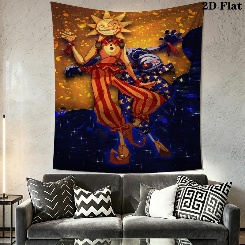 Sun & Moon Jester Anime Print Pattern Home Decor Tapestry, Wall Hanging, Decorative RV Wall Cloth.ZGT0914373