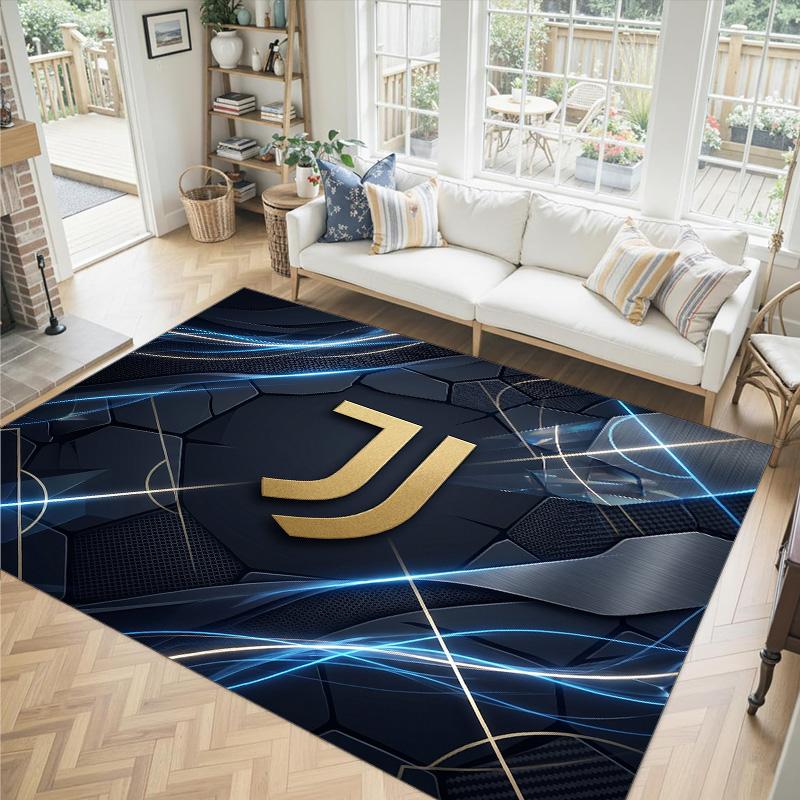 Juventus FC Design Crystal Velvet Carpet Cozy Non?Slip Printed Rug For Bedroom Living Room Entrance