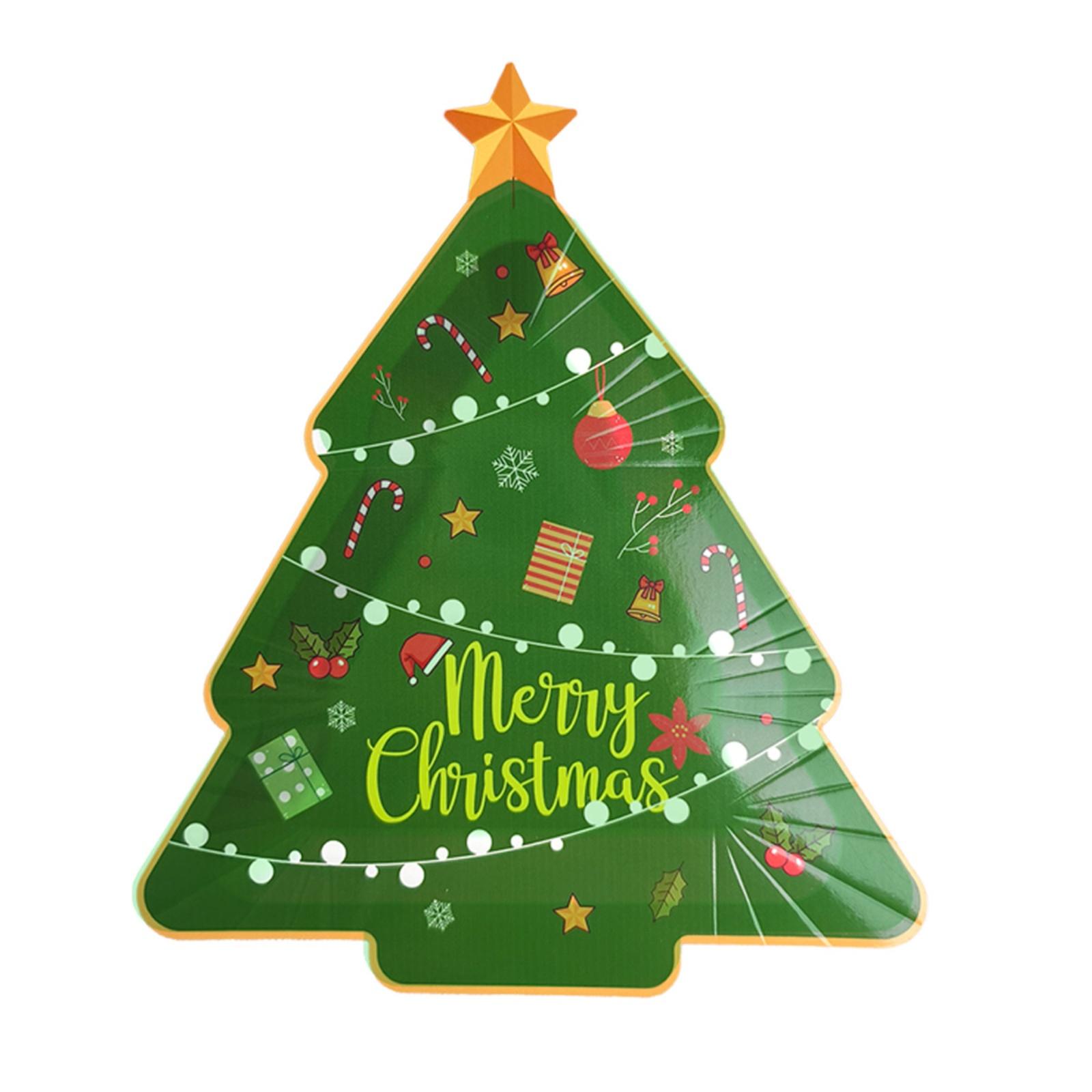 

10 шт. Милі паперові тарілки у формі різдвяної ялинки, одноразовий святковий посуд для вечірки та торта, закусок для святкувань та сімейних посиденьок One Size