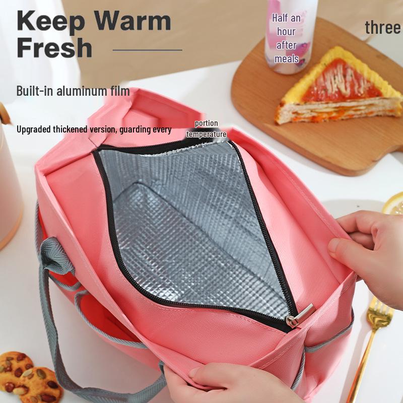 Koreanischer Stil Große Kapazität Isolierte Lunchtasche – Mehrere Taschen und Tragbar für die Arbeit oder den Außenbereich